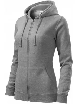 Hanorac de dama MALFINI TRENDY ZIPPER 411 EVIDENȚIERI GRI ÎNCHIS