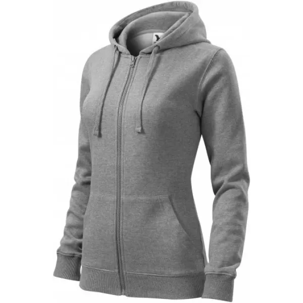  Hanorac de dama MALFINI TRENDY ZIPPER 411 EVIDENȚIERI GRI ÎNCHIS 