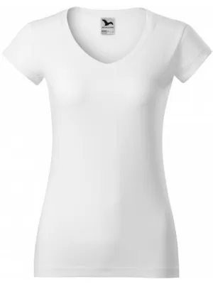 Tricou pentru femei MALFINI FIT V-NECK 162 ALB