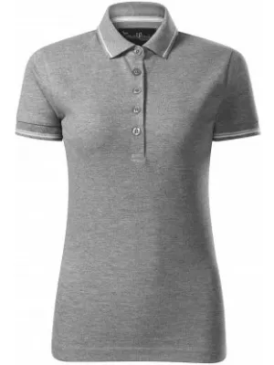 Tricou de damă cu guler MALFINI PREMIUM PERFECTION PLAIN 253 EVIDENȚIERI GRI ÎNCHIS