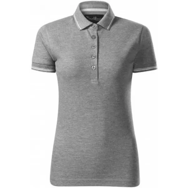  Tricou de damă cu guler MALFINI PREMIUM PERFECTION PLAIN 253 EVIDENȚIERI GRI ÎNCHIS 