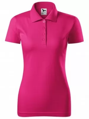 Tricou de damă cu guler MALFINI SINGLE J. 223 MAGENTA