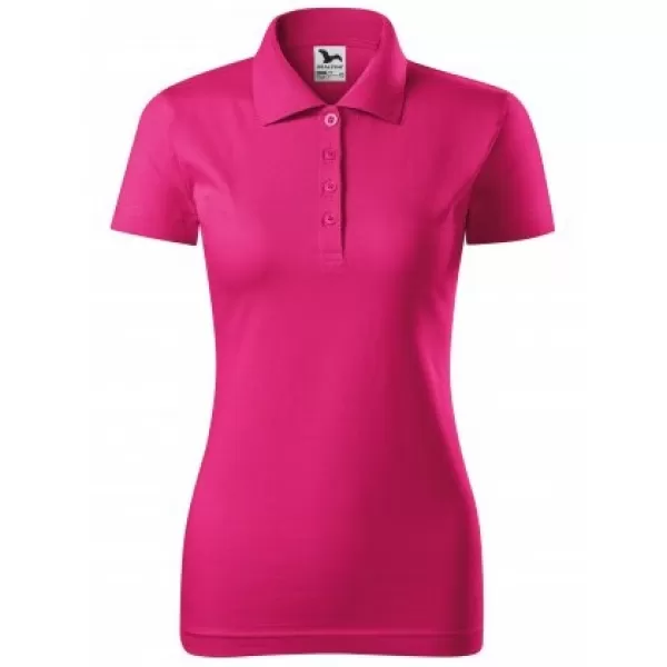  Tricou de damă cu guler MALFINI SINGLE J. 223 MAGENTA 