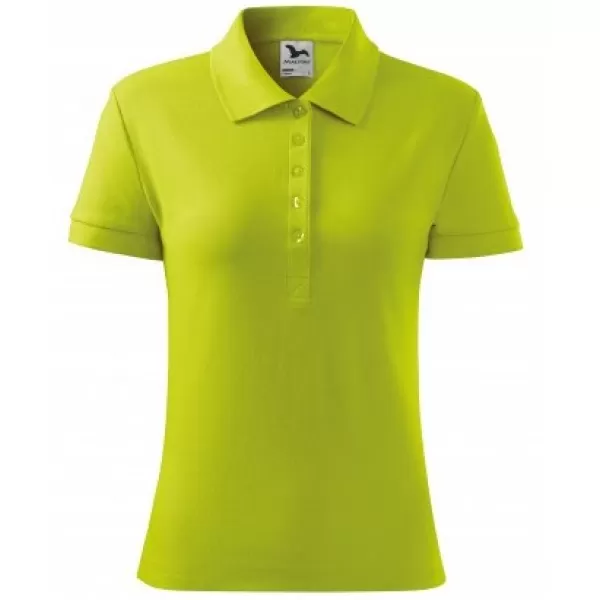  Tricou de damă cu guler MALFINI COTTON 213 LĂMÂIE VERDE 
