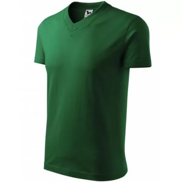  Tricou pentru bărbați MALFINI V-NECK 102 VERDE STICLA 