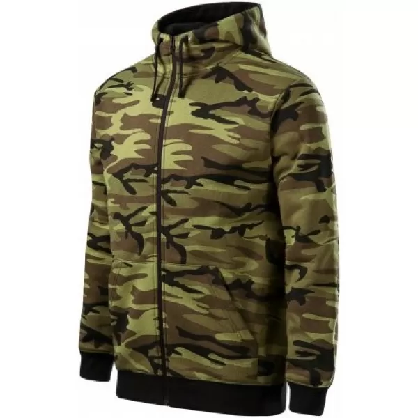  Hanorac pentru bărbați MALFINI CAMO ZIPPER C19 VERDE DE CAMUFLAJ 