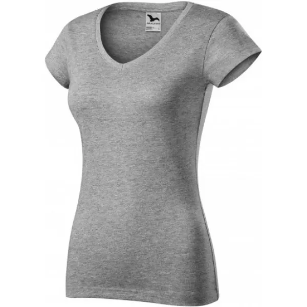  Tricou pentru femei MALFINI FIT V-NECK 162 EVIDENȚIERI GRI ÎNCHIS 