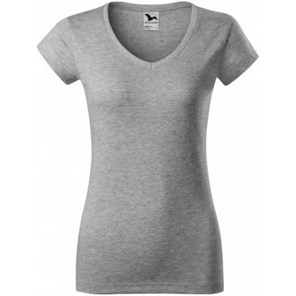  Tricou pentru femei MALFINI FIT V-NECK 162 EVIDENȚIERI GRI ÎNCHIS 