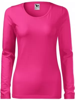 Tricou de damă cu mâneci lungi MALFINI SLIM 139 MAGENTA