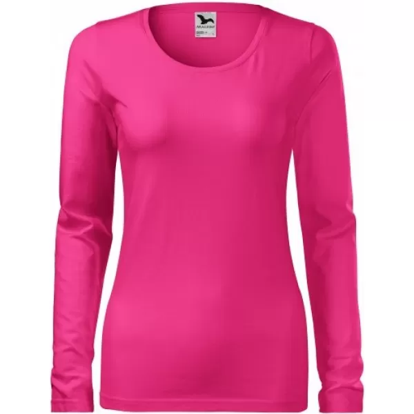  Tricou de damă cu mâneci lungi MALFINI SLIM 139 MAGENTA 
