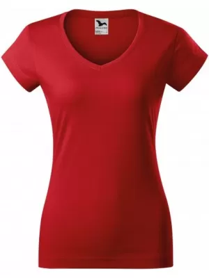 Tricou pentru femei MALFINI FIT V-NECK 162 ROŞU