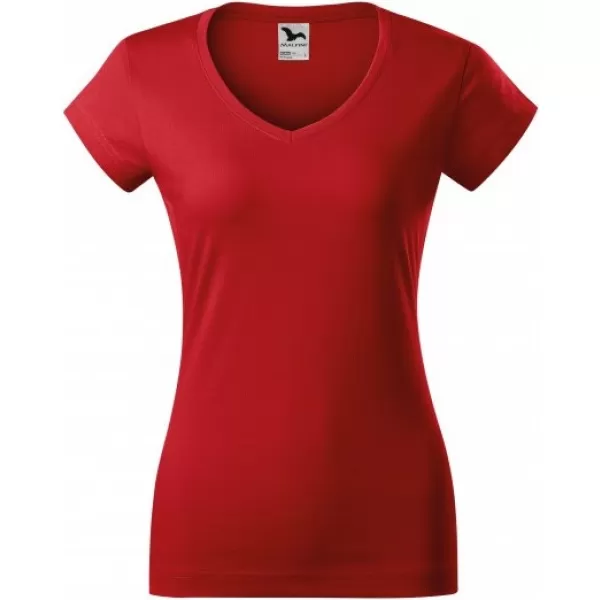  Tricou pentru femei MALFINI FIT V-NECK 162 ROŞU 
