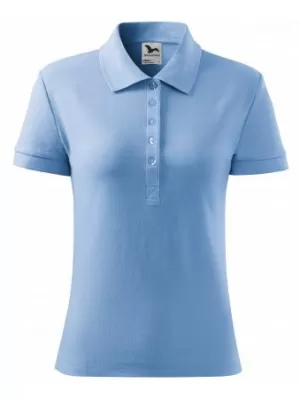 Tricou de damă cu guler MALFINI SINGLE J. 223 ALBASTRU CERUL