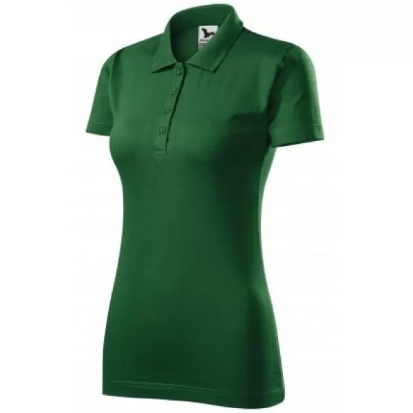  Tricou de damă cu guler MALFINI SINGLE J. 223 VERDE STICLA 