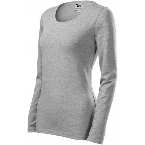  Tricou de damă cu mâneci lungi MALFINI SLIM 139 EVIDENȚIERI GRI ÎNCHIS 