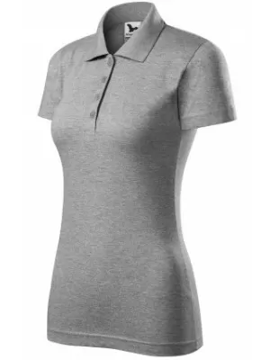 Tricou de damă cu guler MALFINI SINGLE J. 223 EVIDENȚIERI GRI ÎNCHIS