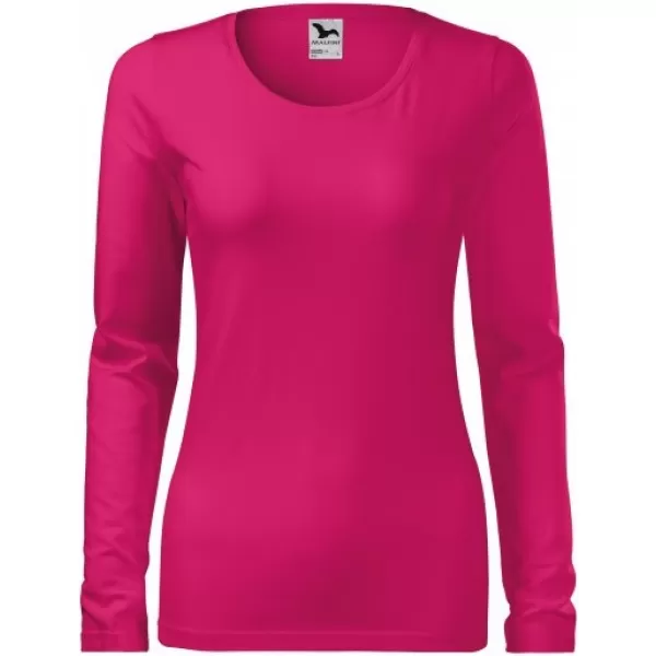  Tricou de damă cu mâneci lungi MALFINI SLIM 139 ZMEURĂ 