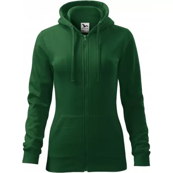  Hanorac de dama MALFINI TRENDY ZIPPER 411 VERDE STICLA 