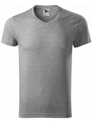Tricou pentru bărbați MALFINI SLIM FIT V-NECK 146 EVIDENȚIERI GRI ÎNCHIS