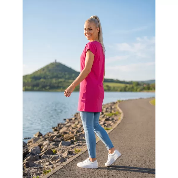  Tricou lung de damă MALFINI LOVE 123 MAGENTA 