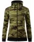 Hanorac de dama MALFINI CAMO ZIPPER C20 VERDE DE CAMUFLAJ