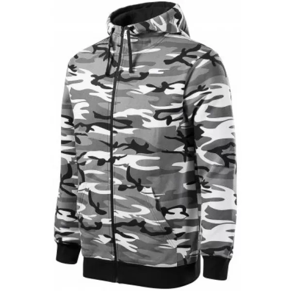 Hanorac pentru bărbați MALFINI CAMO ZIPPER C19 GRI CAMUFLAJ 