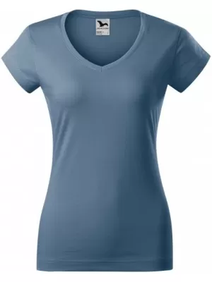 Tricou pentru femei MALFINI FIT V-NECK 162 DENIM