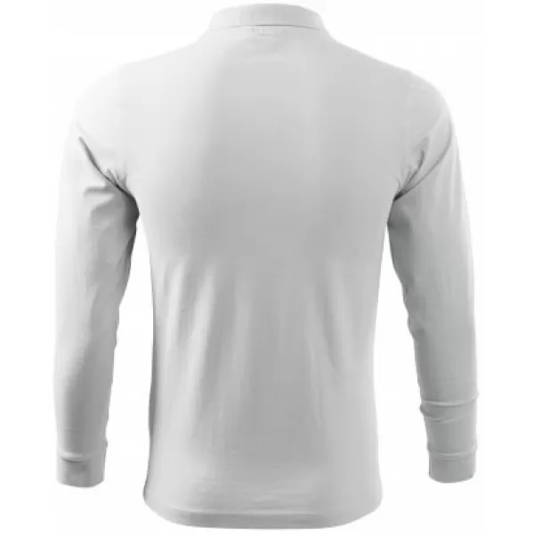  Tricou pentru bărbați cu mâneci lungi și guler MALFINI SINGLE J. LS 211 ALB 