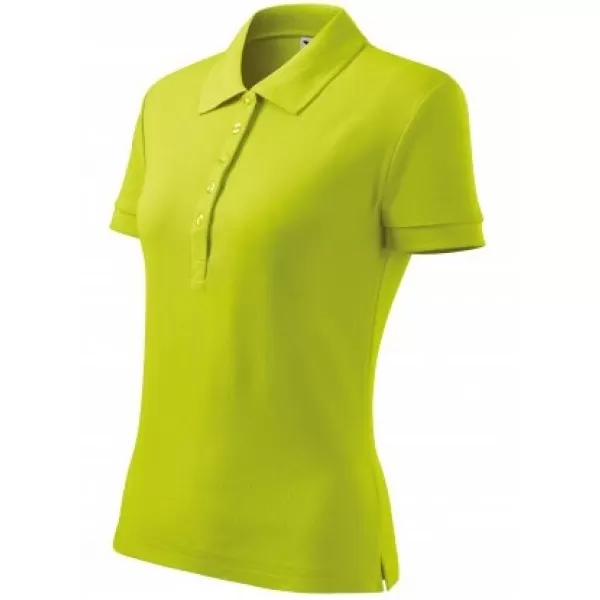  Tricou de damă cu guler MALFINI COTTON 213 LĂMÂIE VERDE 