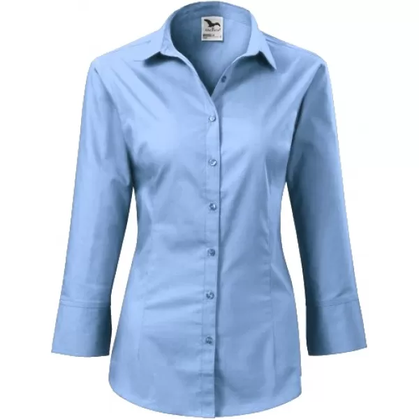  Cămașă de damă cu mâneci 3/4 MALFINI STYLE 218 ALBASTRU CERUL 