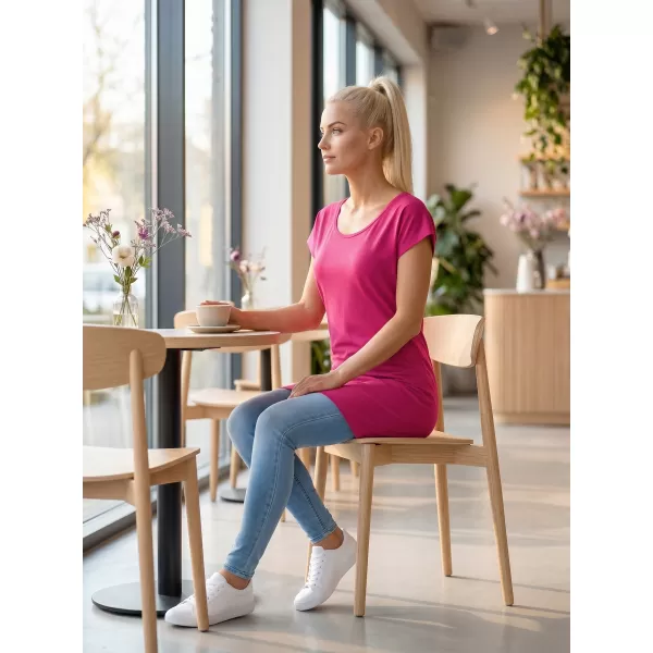  Tricou lung de damă MALFINI LOVE 123 MAGENTA 