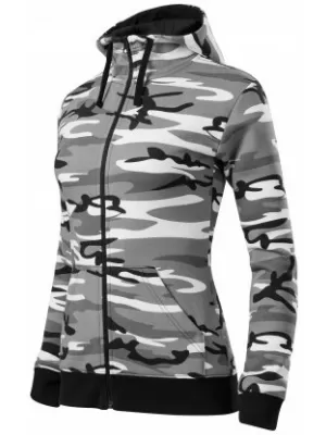 Hanorac de dama MALFINI CAMO ZIPPER C20 GRI CAMUFLAJ