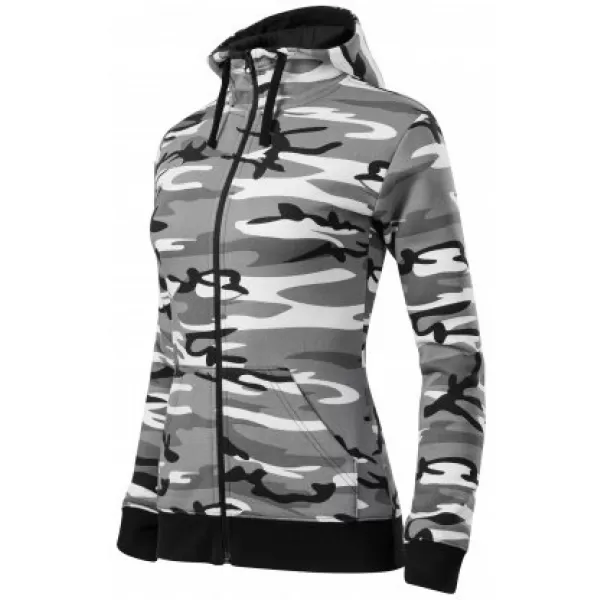  Hanorac de dama MALFINI CAMO ZIPPER C20 GRI CAMUFLAJ 