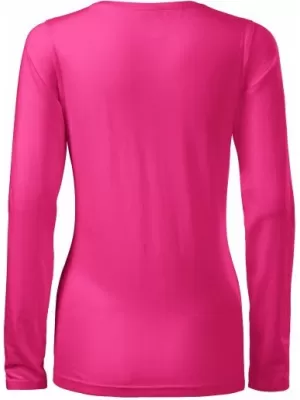 Tricou de damă cu mâneci lungi MALFINI SLIM 139 MAGENTA