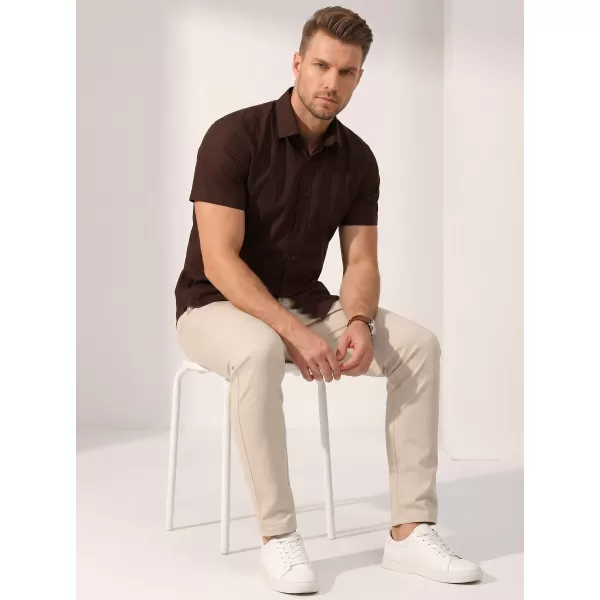  Cămașă pentru bărbați cu mâneci scurte MALFINI PREMIUM FLASH 260 CAFEA 