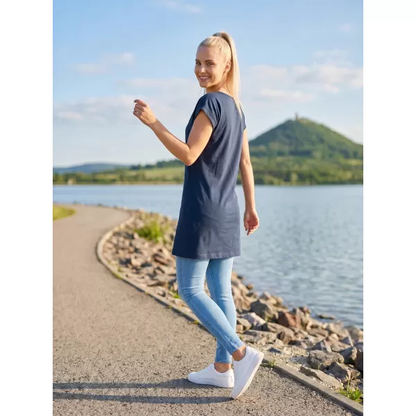  Tricou lung de damă MALFINI LOVE 123 ALBASTRU MARIN 