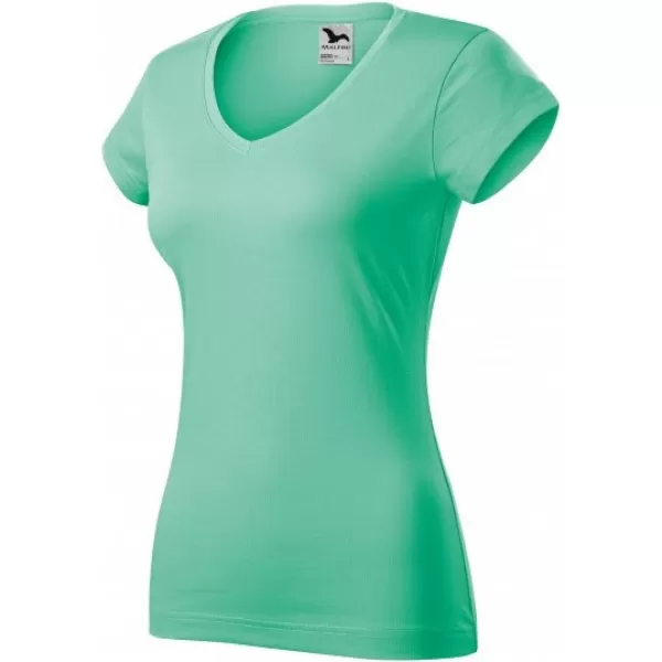  Tricou pentru femei MALFINI FIT V-NECK 162 MENTĂ 