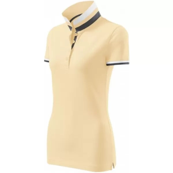  Tricou de damă cu guler MALFINI PREMIUM COLLAR UP 257 VANILIE BOURBON 