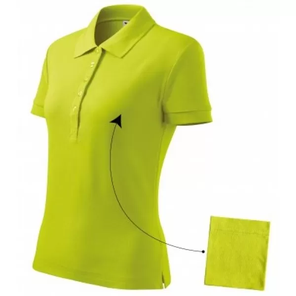  Tricou de damă cu guler MALFINI COTTON 213 LĂMÂIE VERDE 