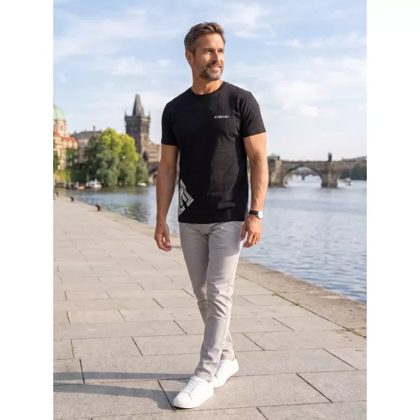  Tricou pentru bărbați ALTISPORT ALM013129 ALB-NEGRU 