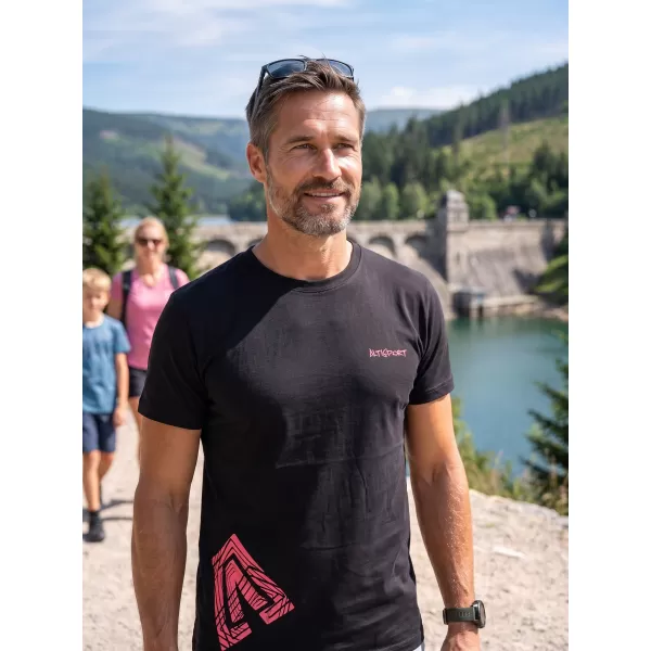  Tricou pentru bărbați ALTISPORT ALM013129 NEGRU ȘI ROȘU 