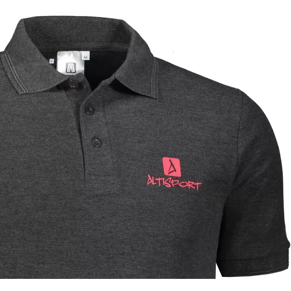  Tricou pentru bărbați cu guler ALTISPORT ALM008203 EVIDENȚIERE ANTRACIT 