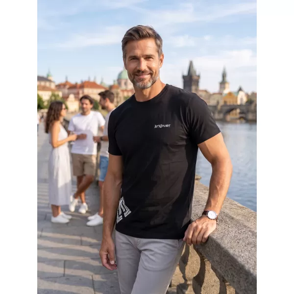  Tricou pentru bărbați ALTISPORT ALM013129 ALB-NEGRU 