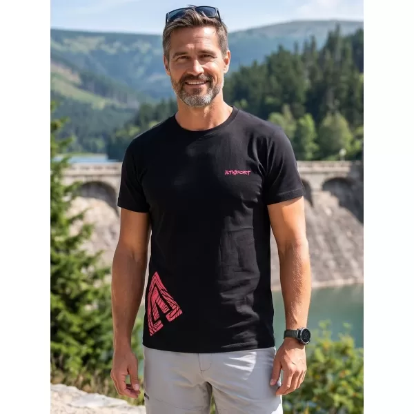  Tricou pentru bărbați ALTISPORT ALM013129 NEGRU ȘI ROȘU 