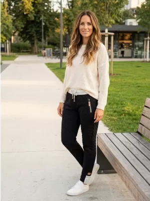 Pantaloni de trening pentru femei TORSTAI LAUSANNE NEGRU