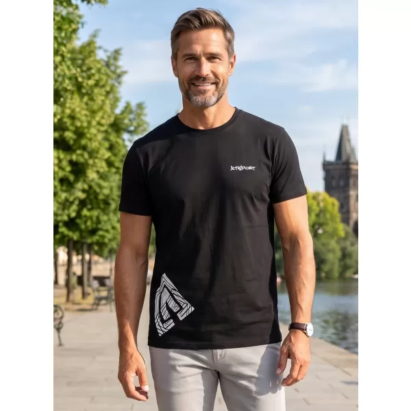  Tricou pentru bărbați ALTISPORT ALM013129 ALB-NEGRU 
