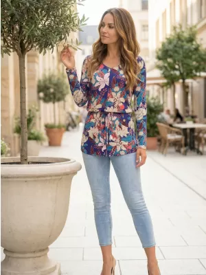 Tricou pentru femei KIXMI KLAUDIA ALBASTRU INCHIS