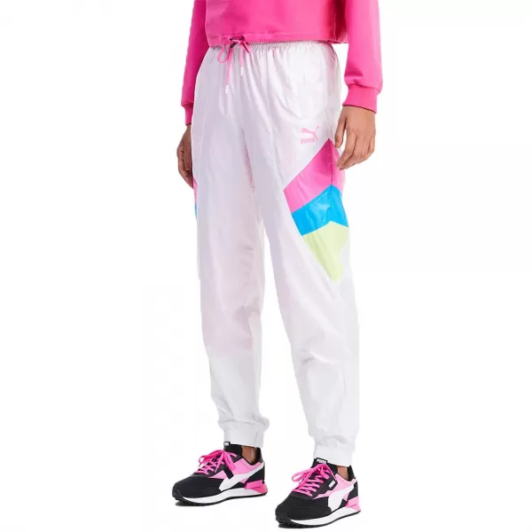  Pantaloni de dama PUMA TFS TRACK PANT WOVEN ALB 