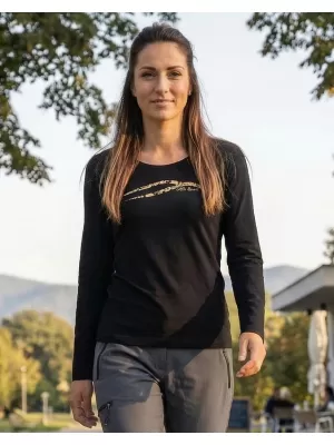 Dámské triko s dlouhým rukávem ALTISPORT CARRYOVER ALW001169 ČERNÁ