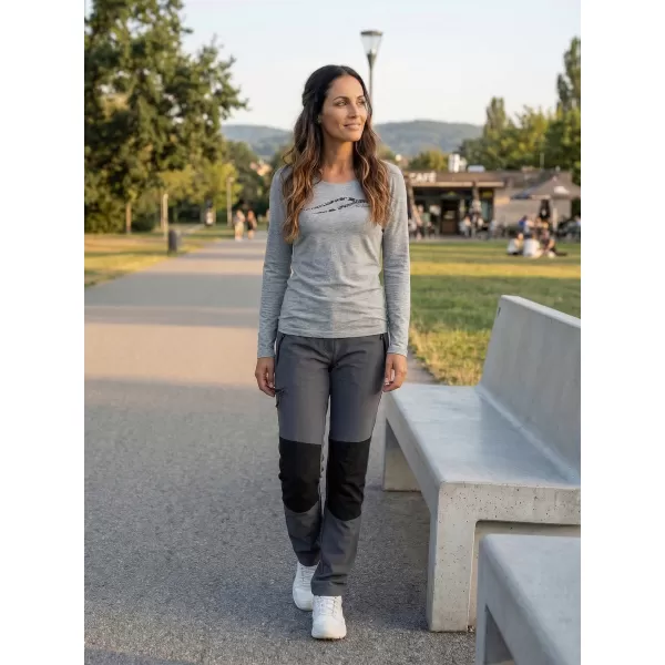  Dámské triko s dlouhým rukávem ALTISPORT CARRYOVER ALW001169 TMAVĚ ŠEDÝ MELIR 